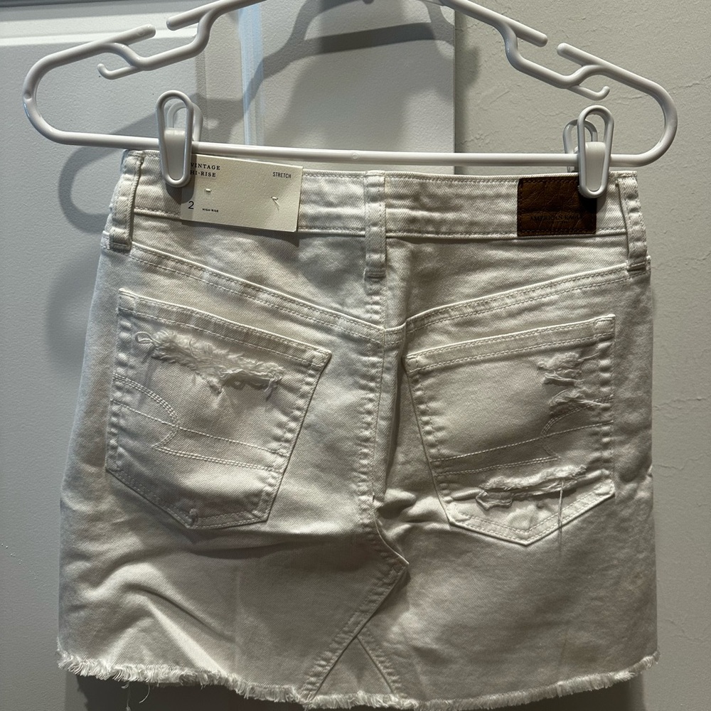 AE White Denim Mini Skirt